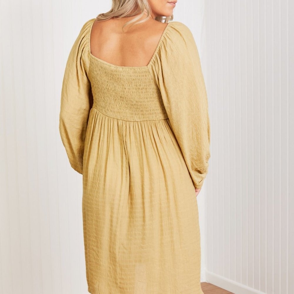 GeeGee Angel of Mine Full Size Crochet Yoke Mini Dress - Picture 2 of 6